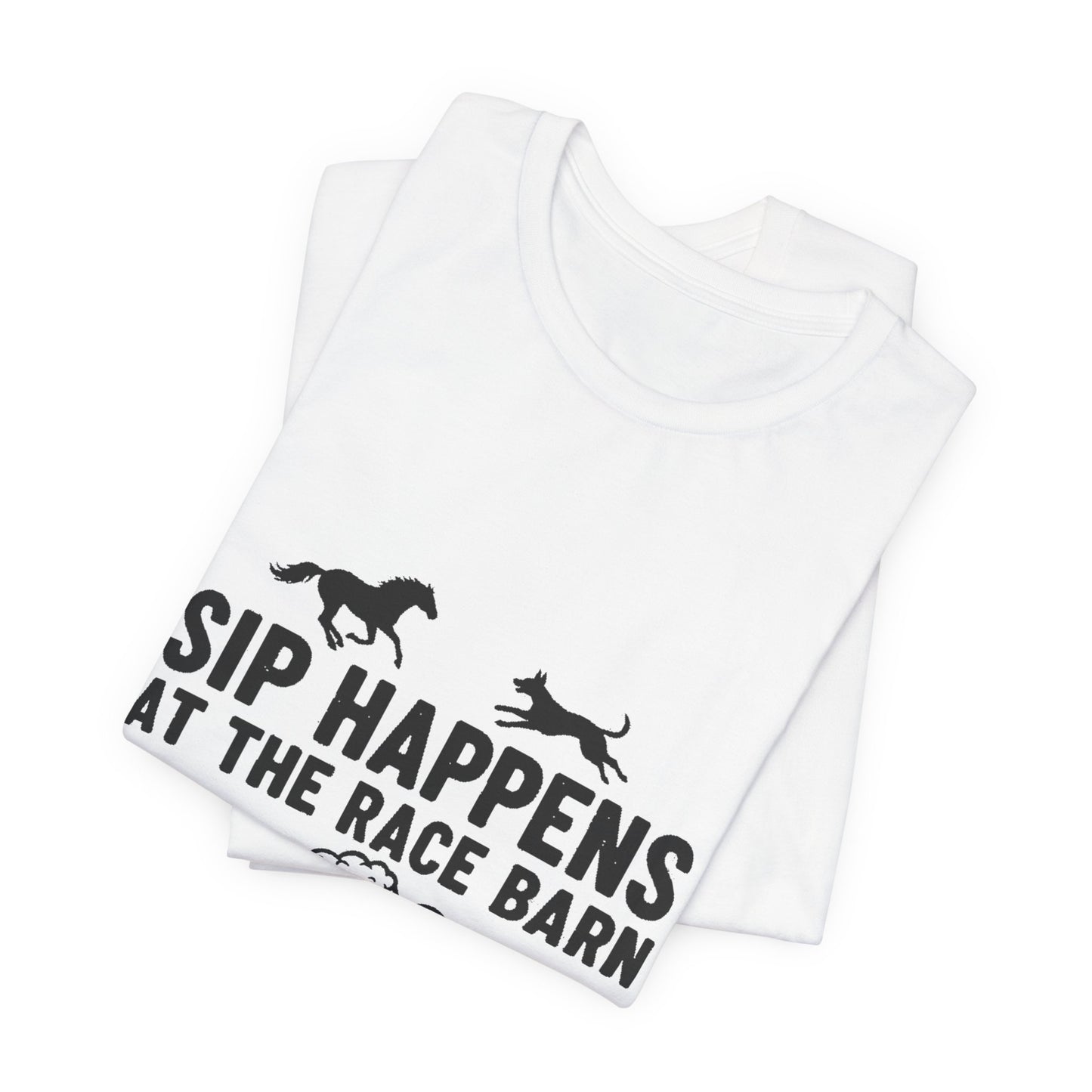 Sip Happens at the Race Barn Tee — Horse Racing Beer T-Shirt