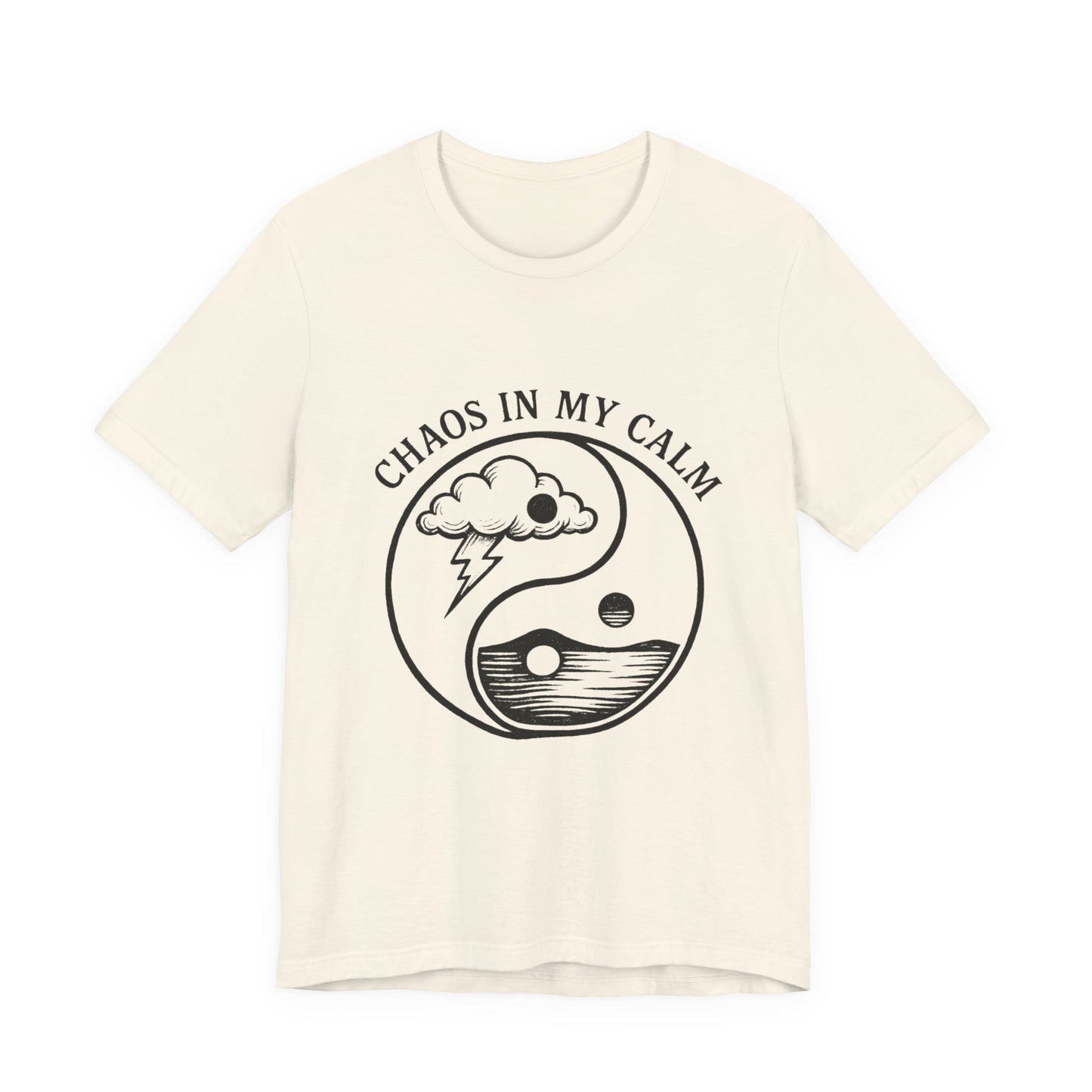 Copy of ⚡🌙 Chaos in My Calm – Yin Yang Storm Tee