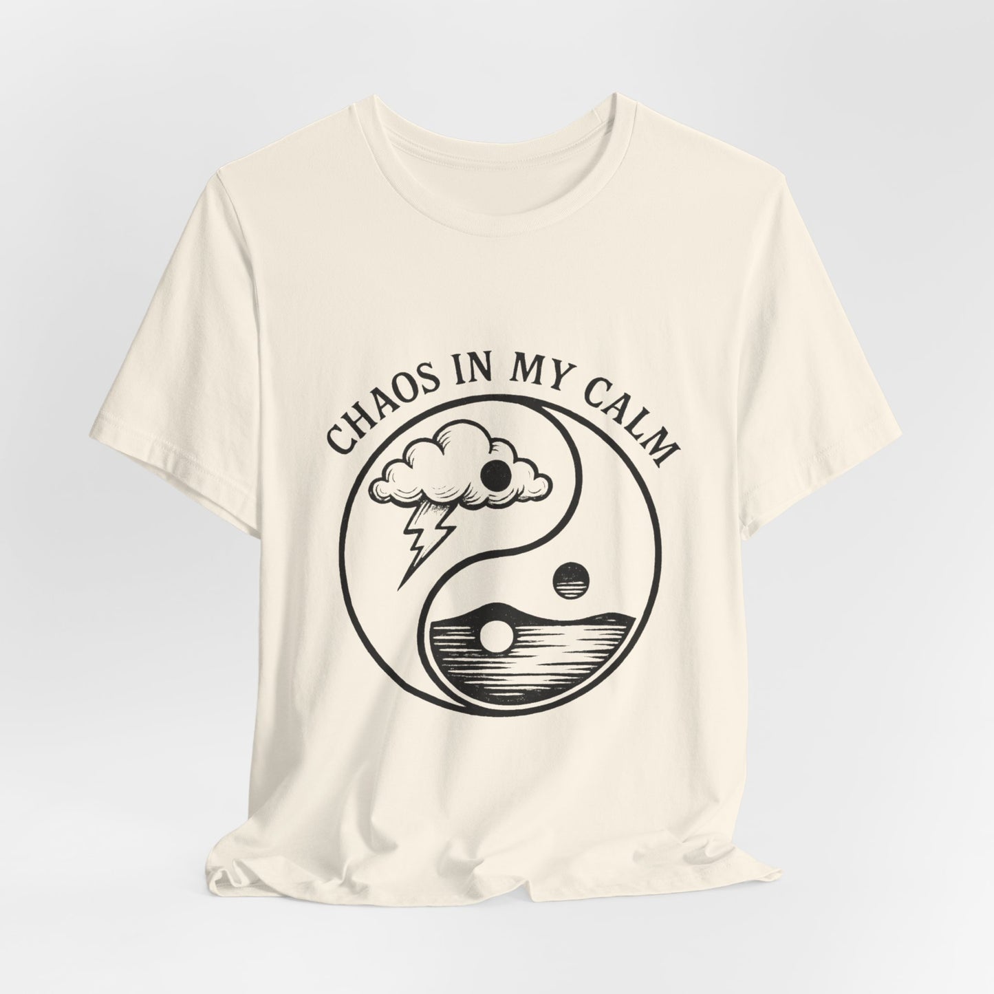 Copy of ⚡🌙 Chaos in My Calm – Yin Yang Storm Tee