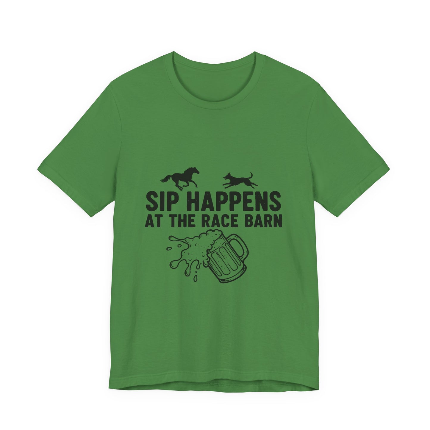Sip Happens at the Race Barn Tee — Horse Racing Beer T-Shirt
