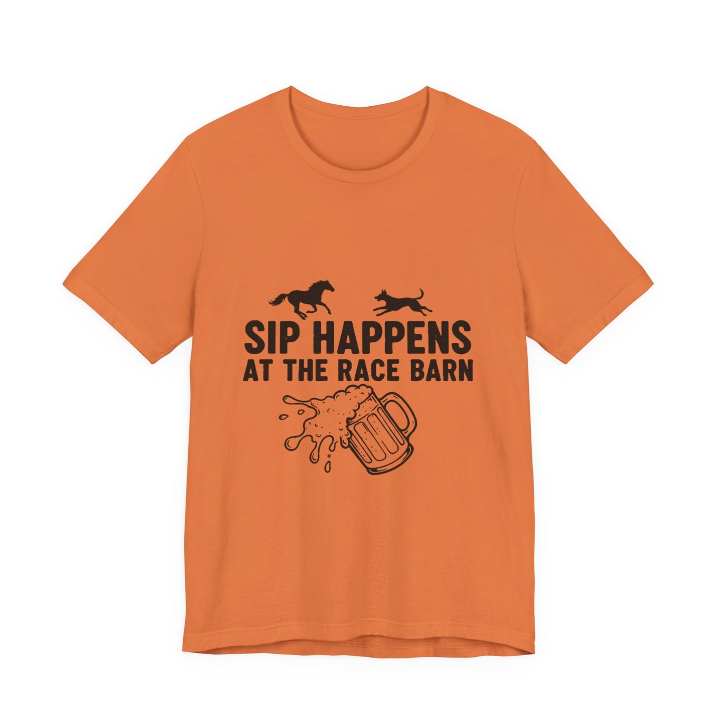 Sip Happens at the Race Barn Tee — Horse Racing Beer T-Shirt