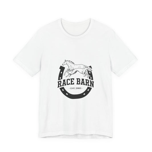 Horse Racing Lover’s Tee – Race Barn Unisex Jersey Short Sleeve Shirt | Western Chaos Graphic Tee | Bumper Karma