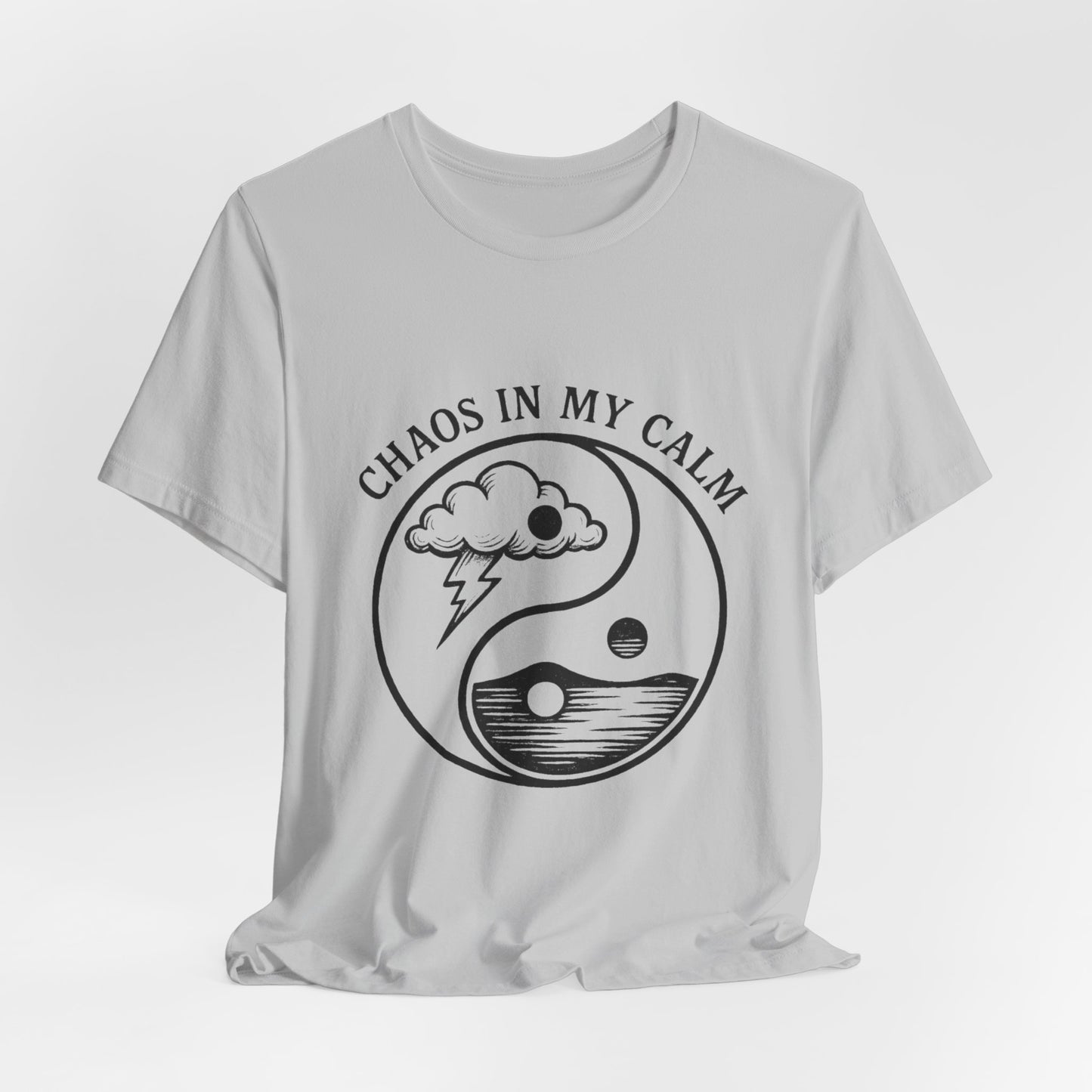 Copy of ⚡🌙 Chaos in My Calm – Yin Yang Storm Tee