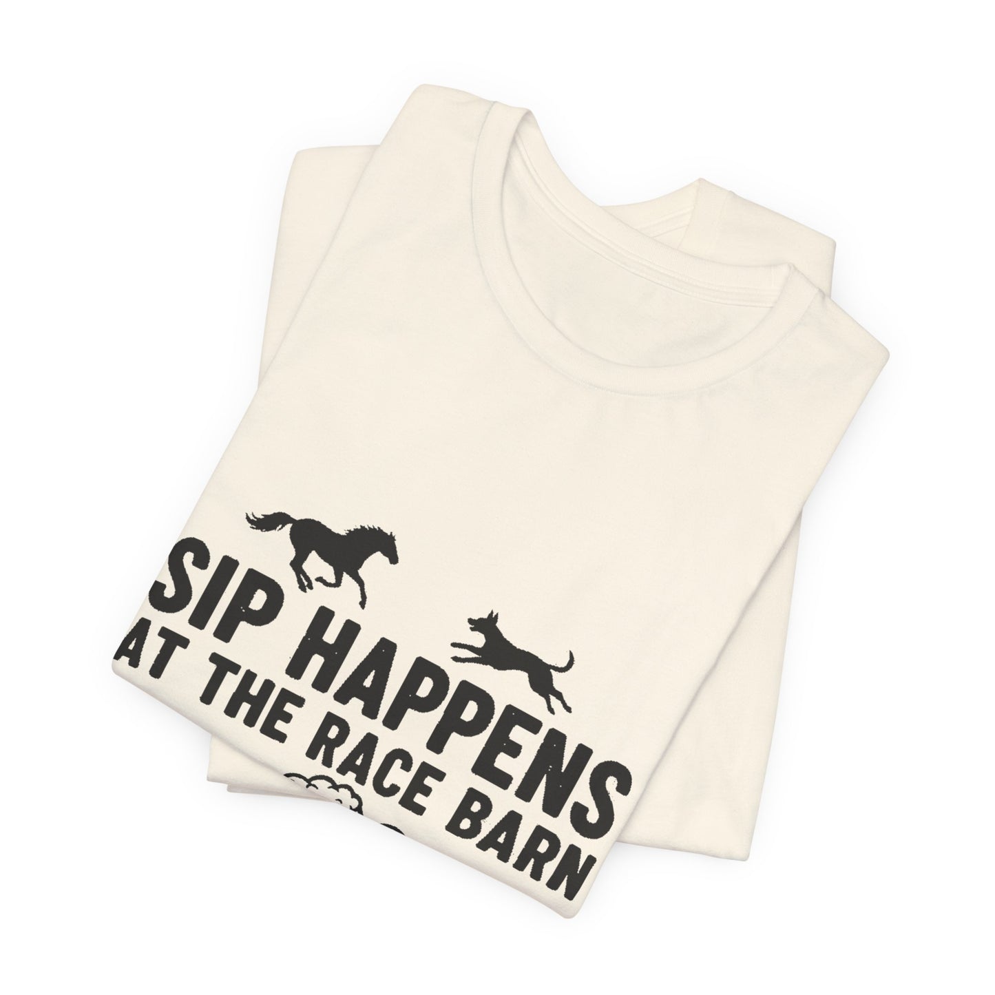 Sip Happens at the Race Barn Tee — Horse Racing Beer T-Shirt