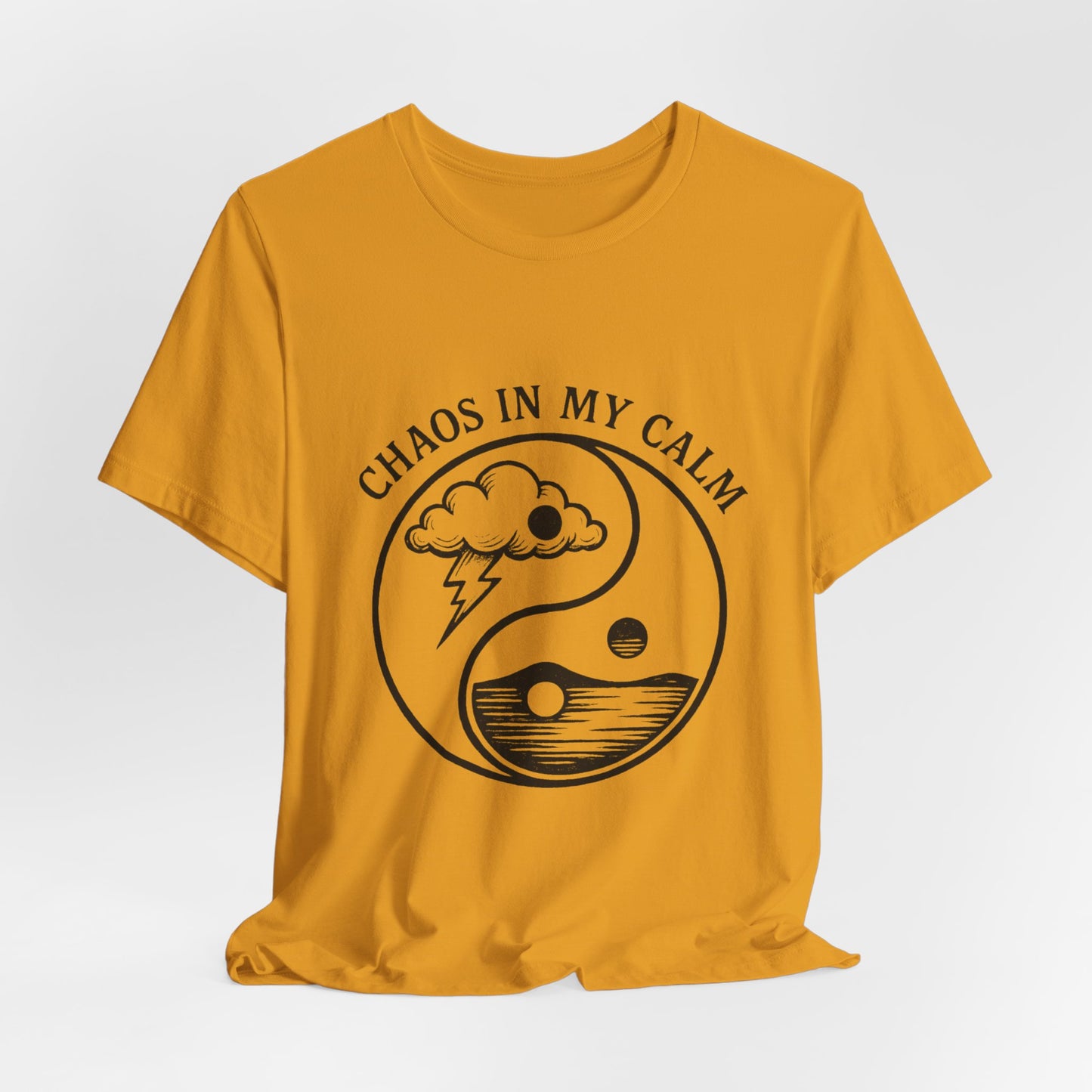 Copy of ⚡🌙 Chaos in My Calm – Yin Yang Storm Tee
