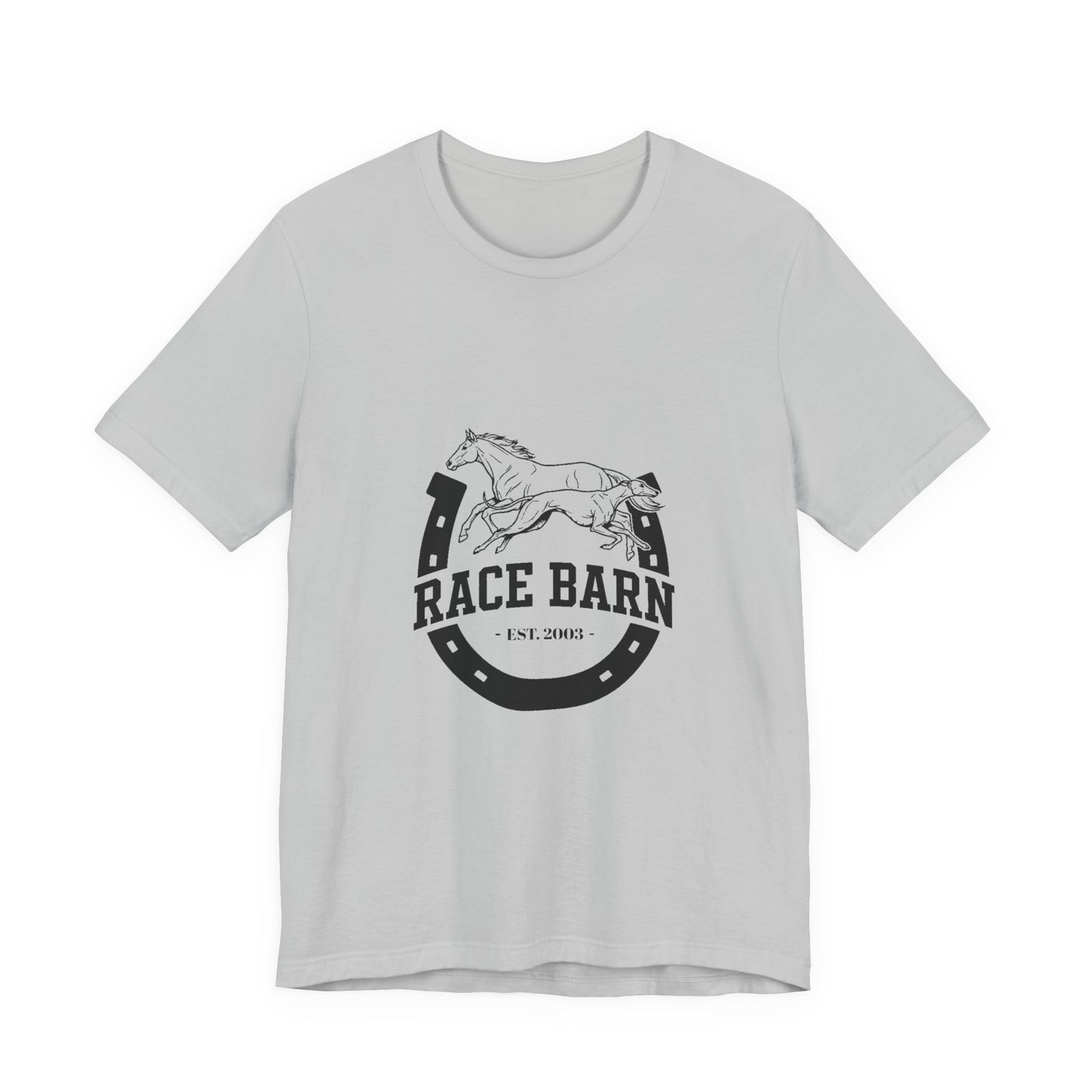 Horse Racing Lover’s Tee – Race Barn Unisex Jersey Short Sleeve Shirt | Western Chaos Graphic Tee | Bumper Karma