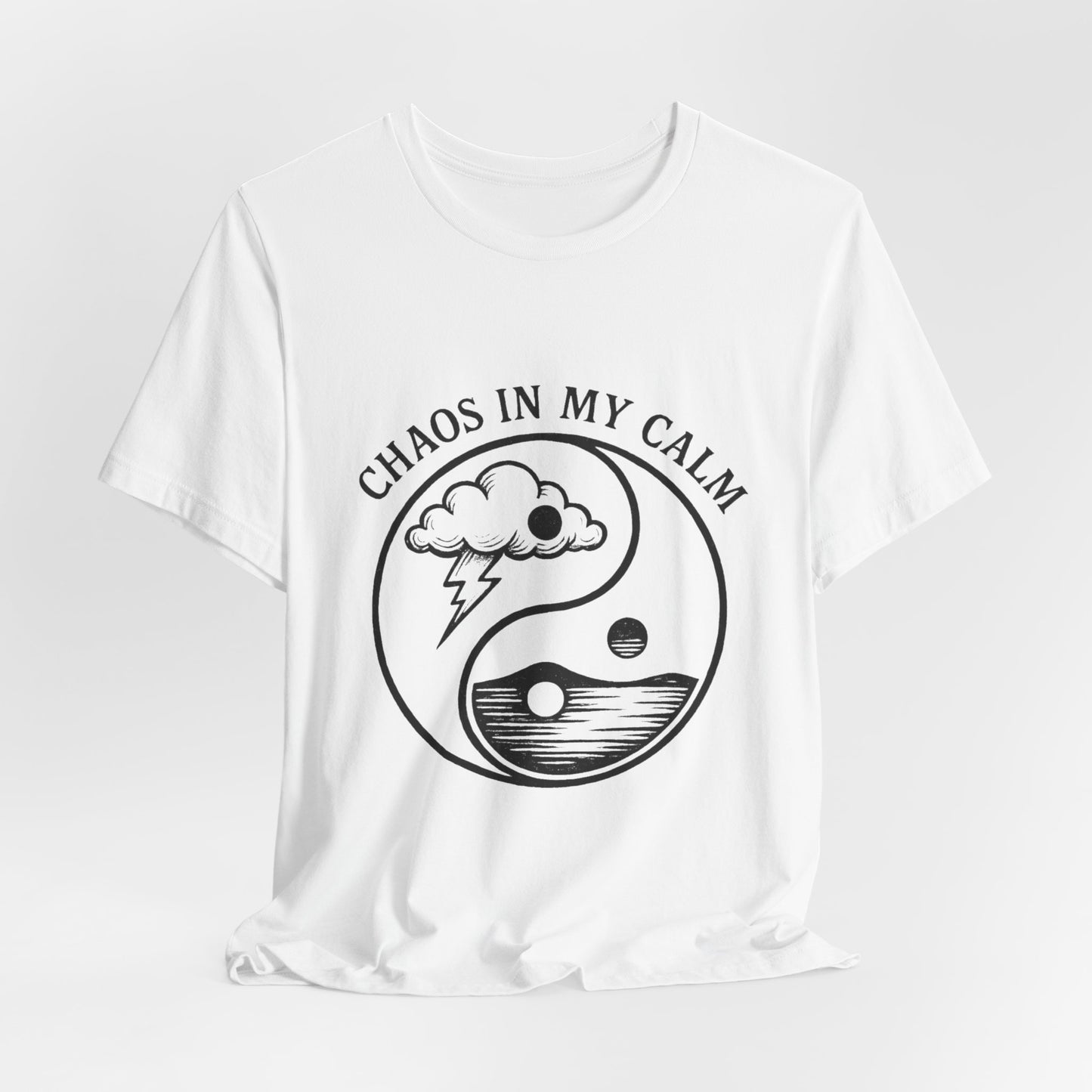 Copy of ⚡🌙 Chaos in My Calm – Yin Yang Storm Tee
