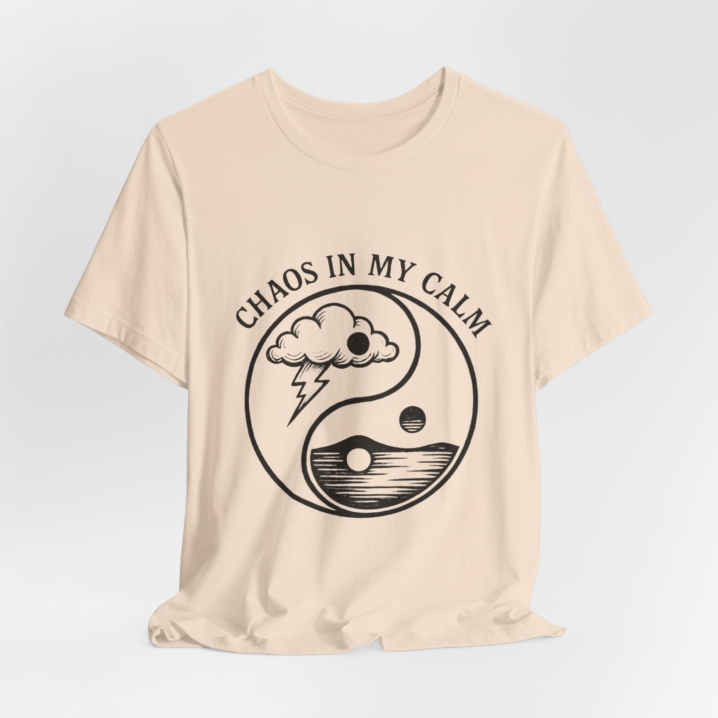 Copy of ⚡🌙 Chaos in My Calm – Yin Yang Storm Tee