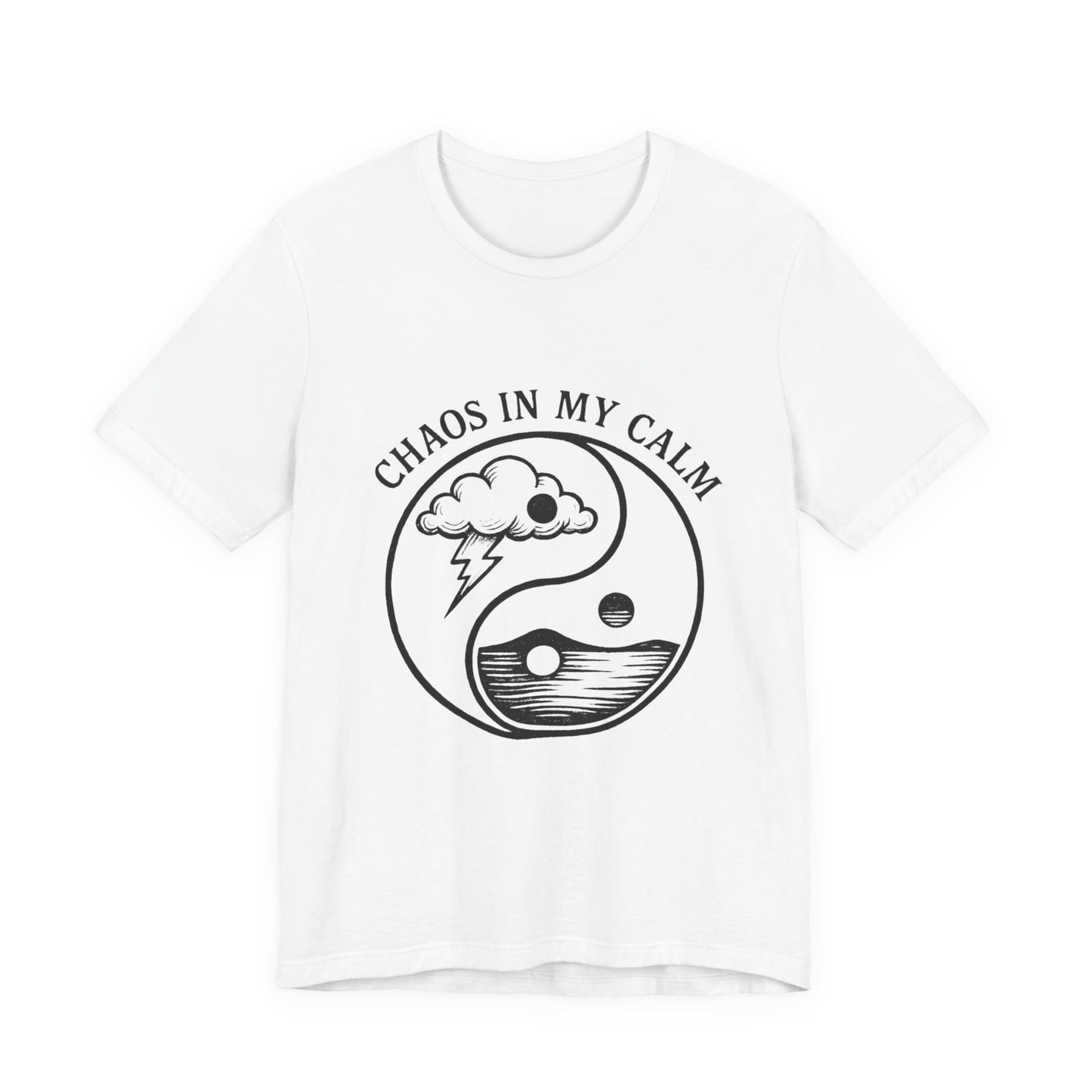 Copy of ⚡🌙 Chaos in My Calm – Yin Yang Storm Tee