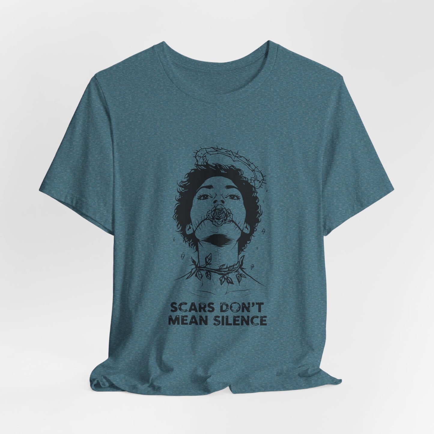 Scars Don’t Mean Silence (T-Shirt) | Survivor Strength Graphic Tee | Bumper Karma